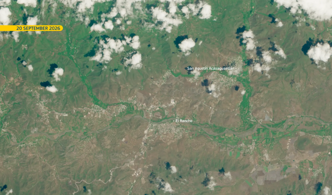 Imágenes satelitales muestran cómo la sequía cambió el valle del Motagua en un año